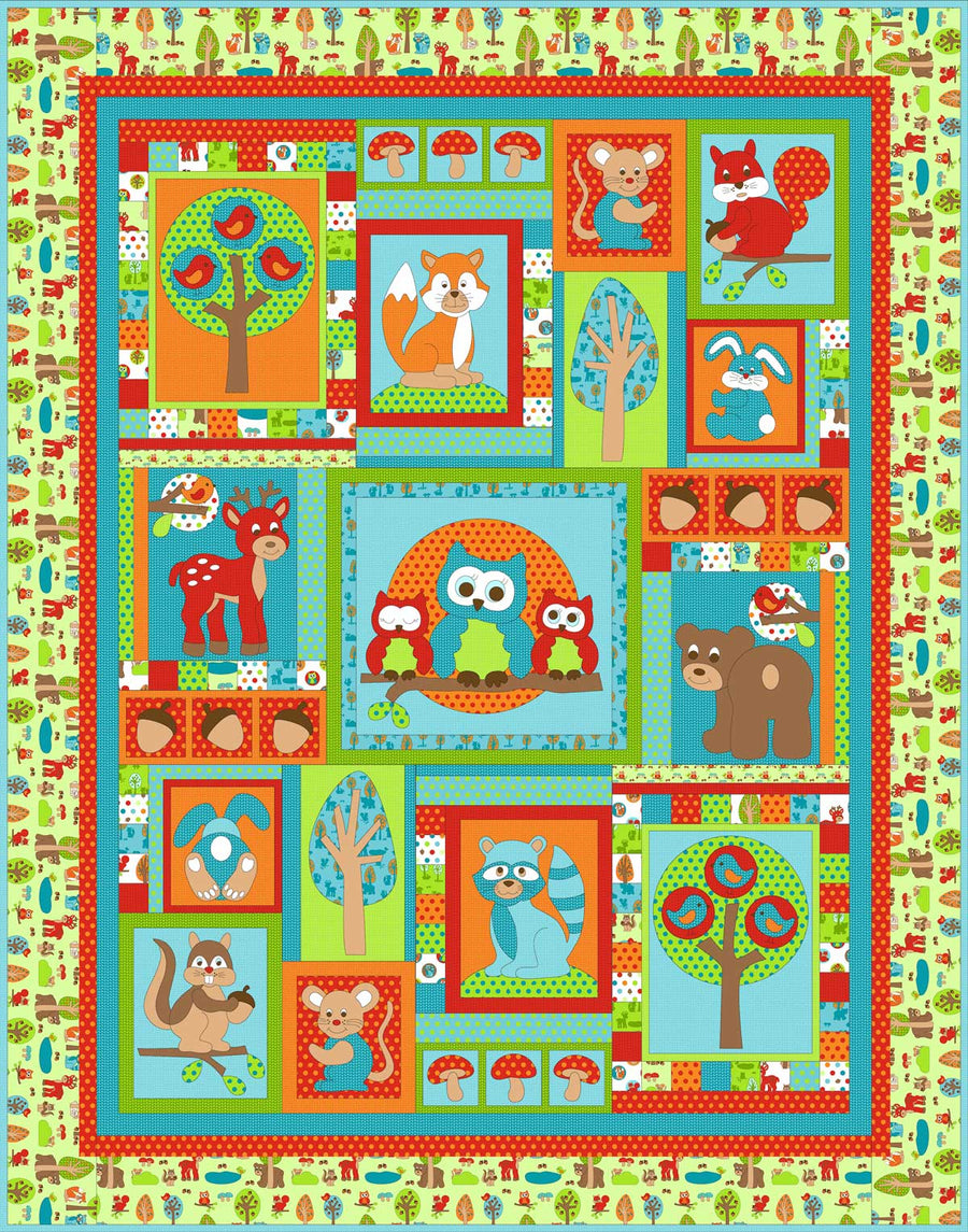 Woodland Critters Pattern Kids Quilts